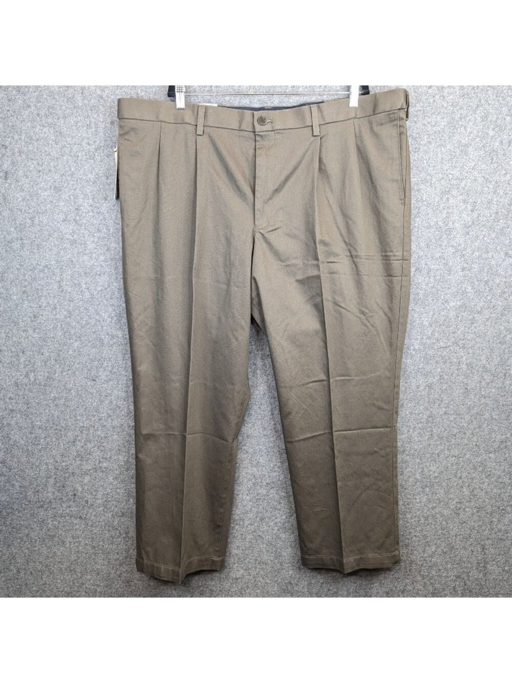 Dockers Mens 44x28 Khaki Lux Cotton Stretch Pants Pleated Big Tall Classic NWT